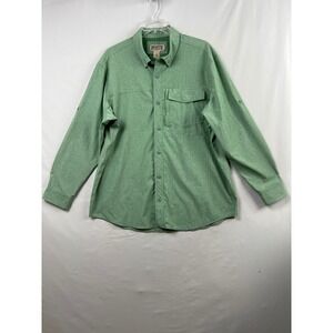Duluth Trading Co Button Down Mens XL Green Gorpcore Standard Fit Stretch Shirt